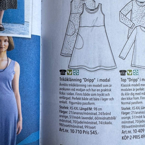 Gudrun Sjödén “Dripp” Sleeveless Dress in Midnight Blue – Size S – New with Tag - Picture 6 of 9